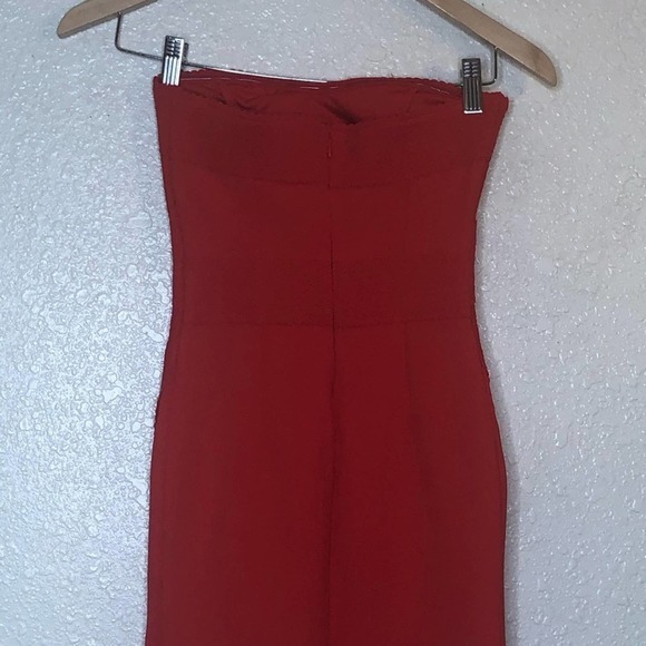 {H&M} NWT bodycon red fitted strapless dress size 4 - Picture 6 of 8